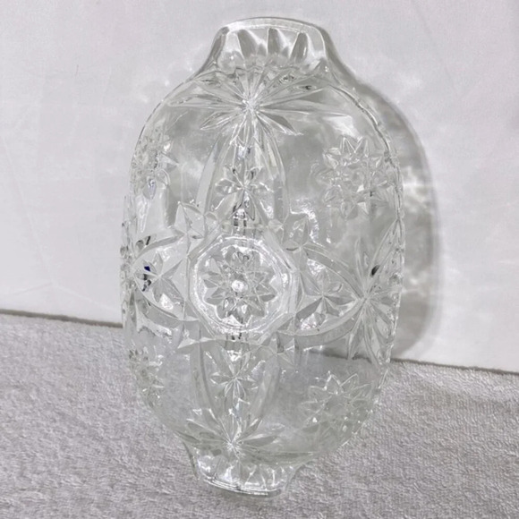Vintage Pinwheel Cut Crystal Split Snack  Dish - Picture 6 of 10